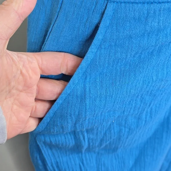 NWT Commense Cotton & Linen Leisure Pants Medium and Vest Small Set Blue - Picture 4 of 7